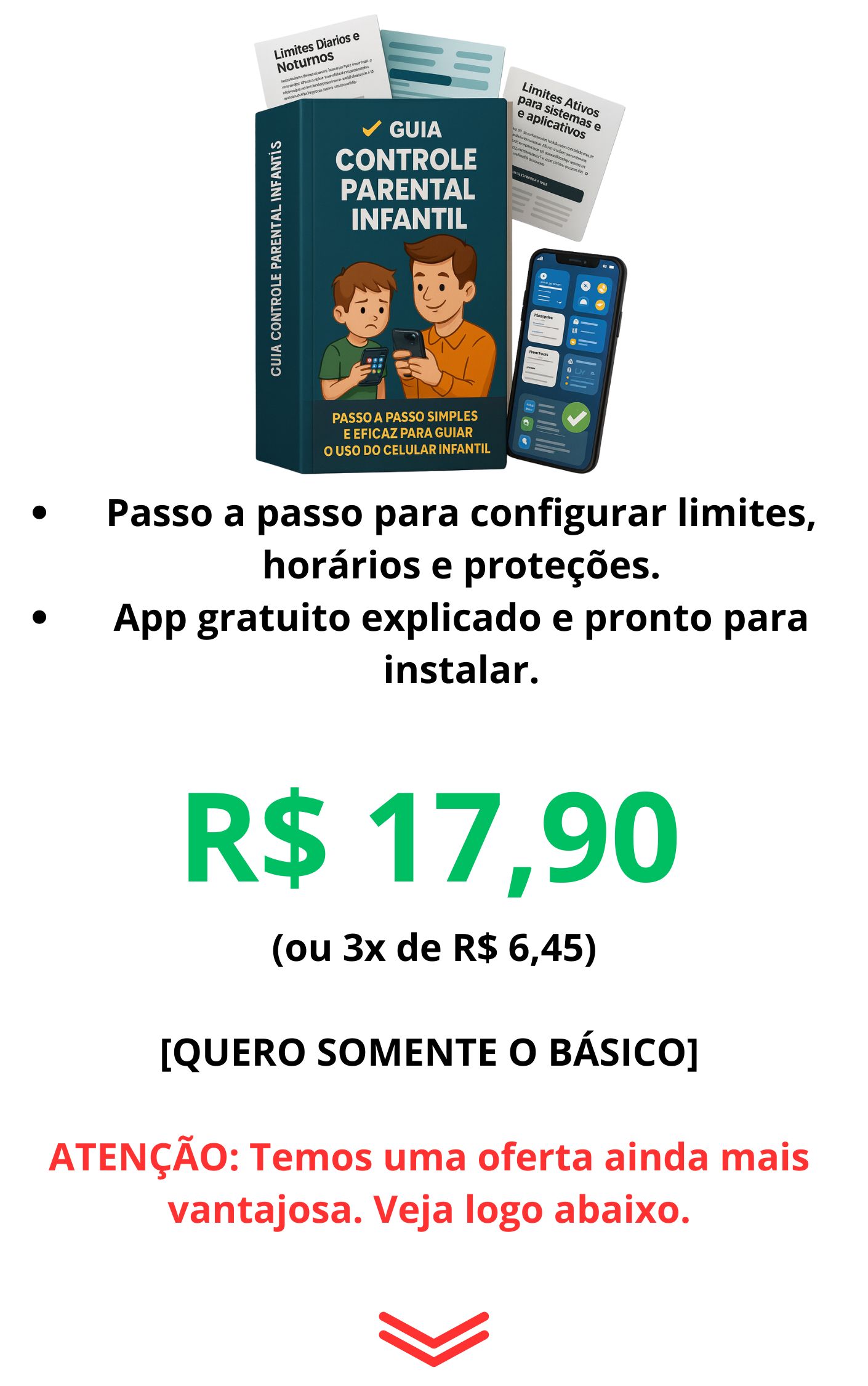 Plano Básico - Guia Controle Parental Infantil - R$ 17,90 ou 3x de R$ 6,45